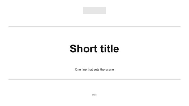 Cover, typographic: Very large centred title between two thin rules, short line below, date at the bottom.