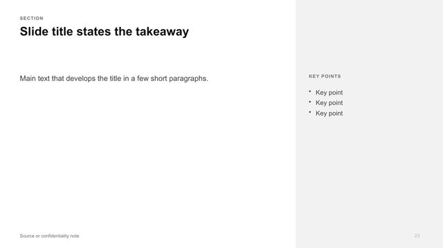 Main content and sidebar: Main text on the left two thirds, a grey sidebar with key points on the right.